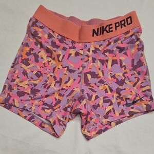 Nike Pro Women's Athletic Shorts - Purple and Orange